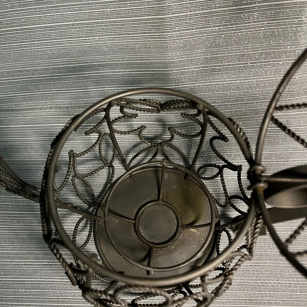 Vintage Metal Teapot Candleholder Farmhouse Ornate - Picture 6 of 7
